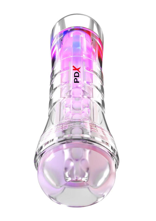 Load image 1 in gallery view. Pdx Elite Viewtube XXL See-Thru EZ-Grip Led Stroker - Clear - XXLarge