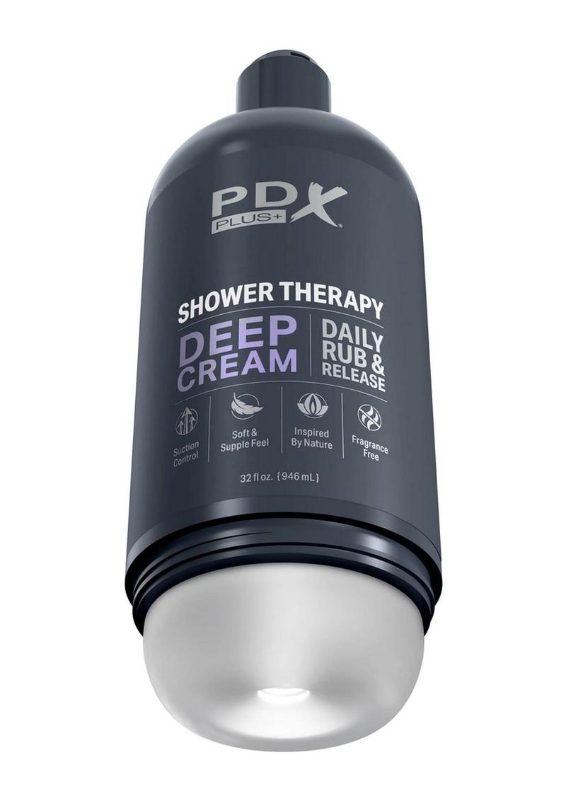 Pdx Plus Shower Therapy Deep Cream Discreet Stroker - Frosted PDX Plus