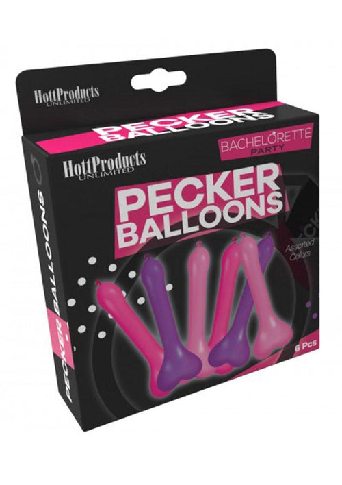 Load image 1 in gallery view. Pecker Balloons - Assorted Colors - 6 Pack