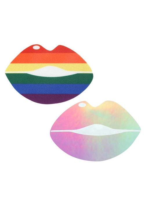 Load image 1 in gallery view. Peekaboo Pride Lips Pasties - Rainbow