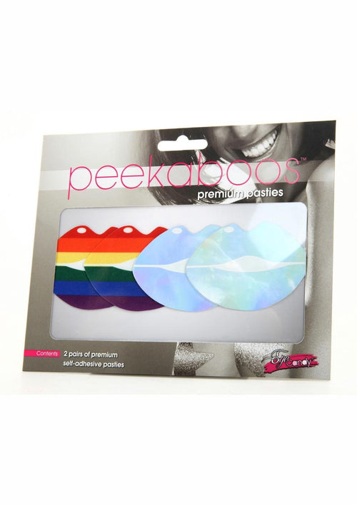 Load image 1 in gallery view. Peekaboo Pride Lips Pasties - Rainbow