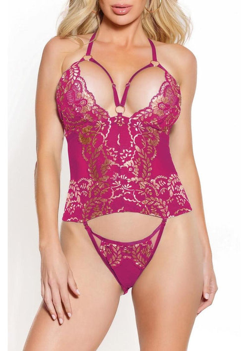 Load image 1 in gallery view. Pink Pussycat Teddy - Pink/Rose Gold - Small
