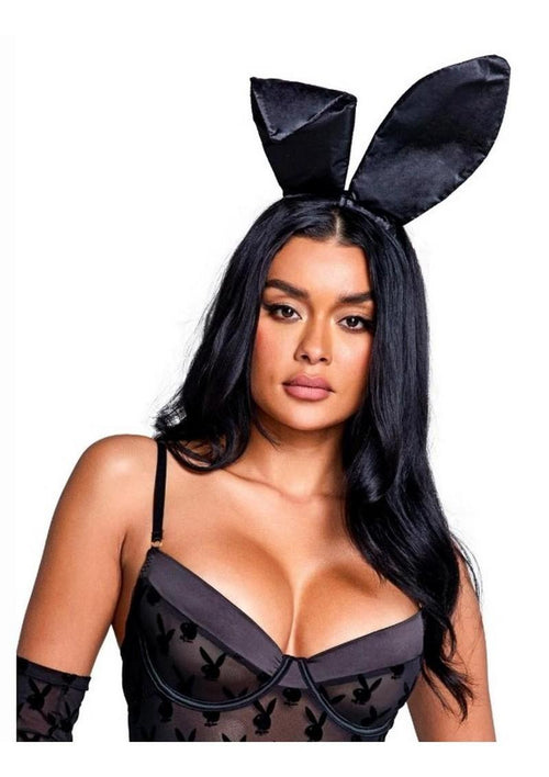 Load image 1 in gallery view. Playboy Satin Bunny Ears - Black