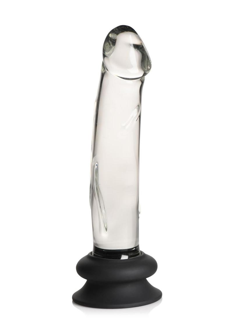 Pleasure Crystals Glass Dildo – Clear Borosilicate Wand with Silicone Suction Base Pleasure Crystals