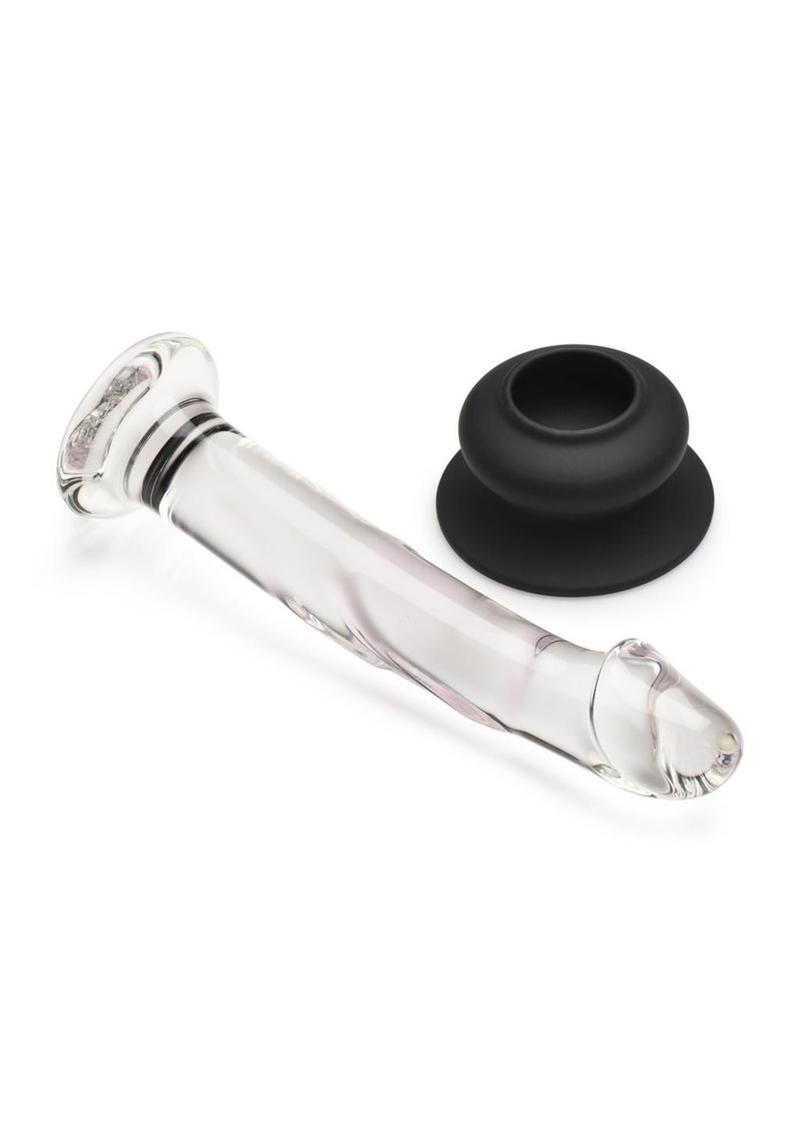 Pleasure Crystals Glass Dildo – Clear Borosilicate Wand with Silicone Suction Base Pleasure Crystals