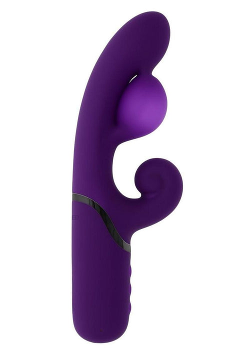 Load image 1 in gallery view. Pleasure Puff Rechargeable Silicone Expandable Rabbit Vibrator - Purple
