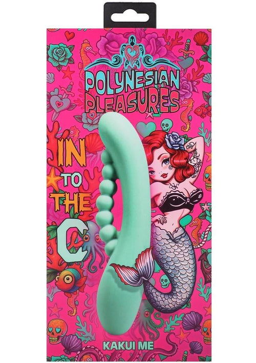 Load image 1 in gallery view. Polynesian Pleasures Into The C Kakui Me Rechargeable Silicone Vibrator with Clitoral Stimulator - Green