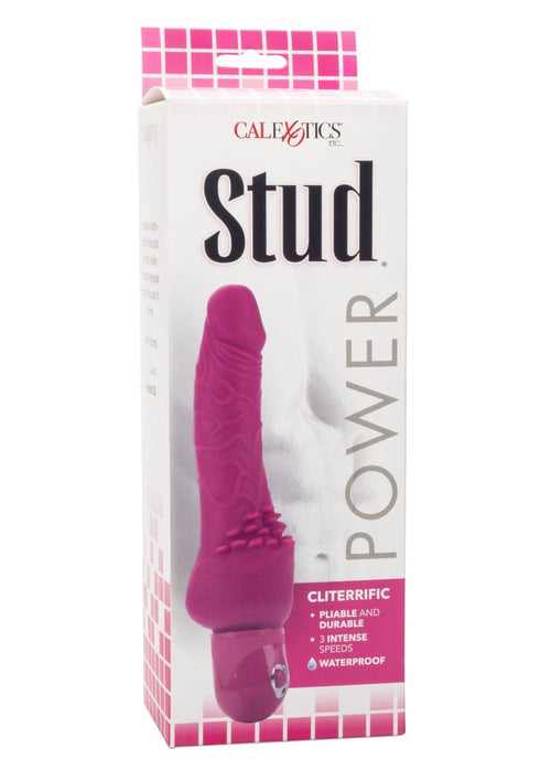 Load image 1 in gallery view. Power Stud Cliterrific Vibrator Waterproof - Pink - 6.75in