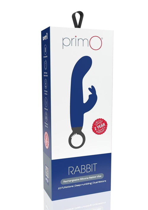Load image 1 in gallery view. Primo Rabbit Rechargeable Silicone Vibrator - Blue/Navy