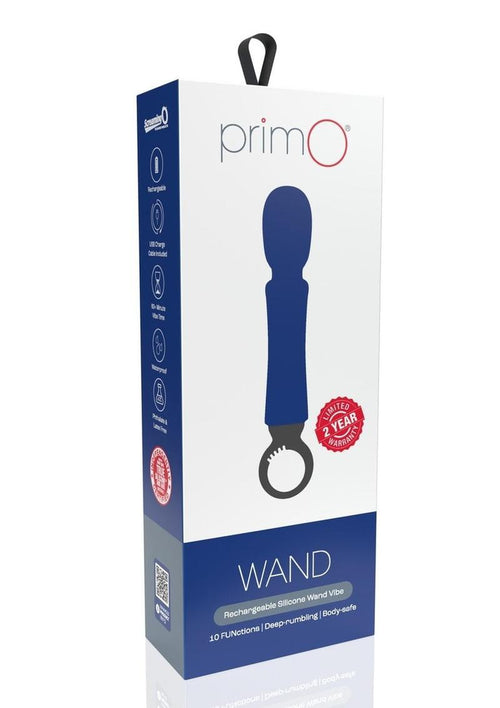 Load image 1 in gallery view. Primo Rechargeable Silicone Wand - Blue/Navy