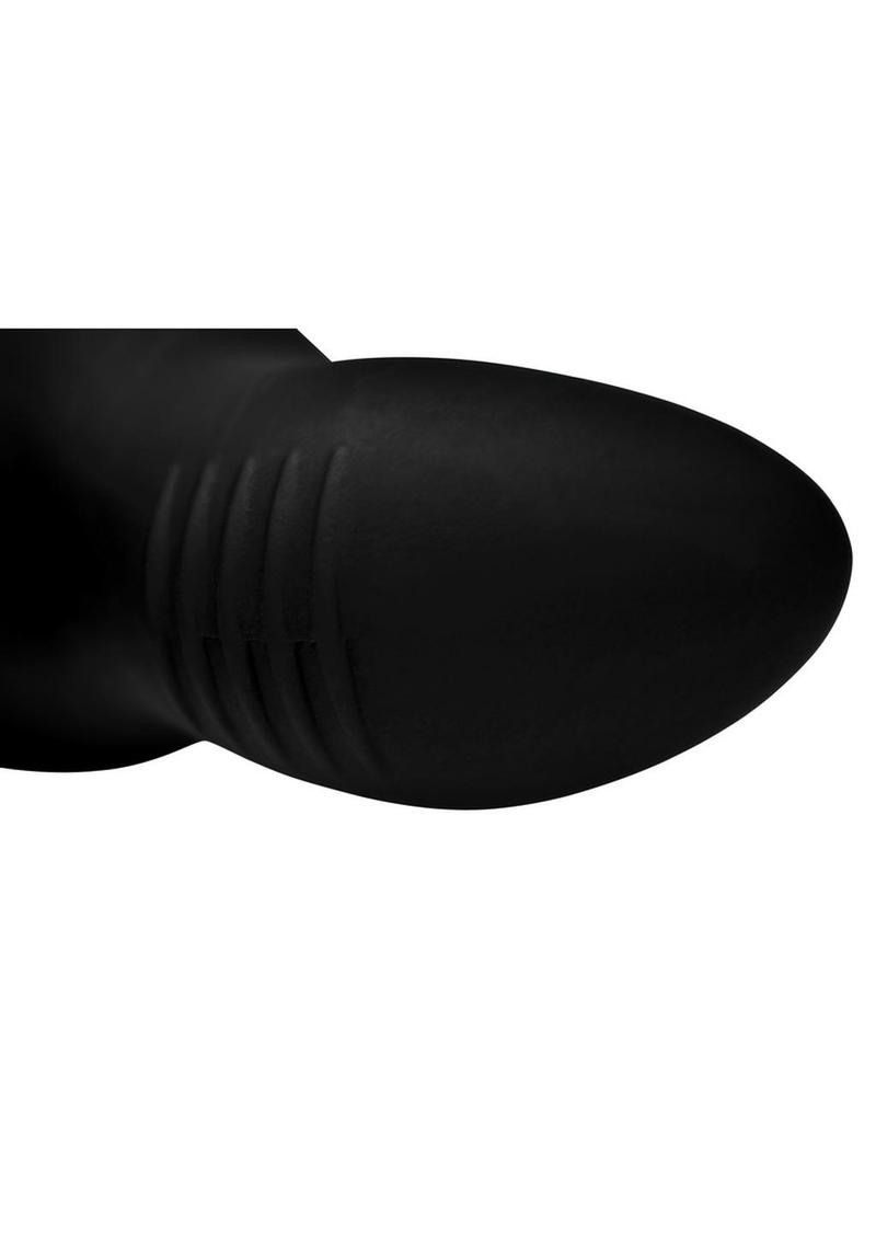 Prostatic Play Curved Rotating Silicone Prostate Plug with Remote Prostatic Play