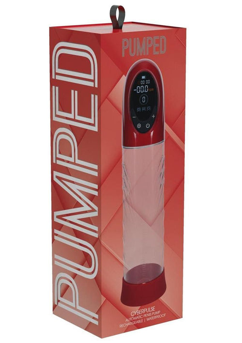 Load image 1 in gallery view. Pumped Cyberpulse 13 Function Automatic Rechargeable Penis Pump - Metallic - Red