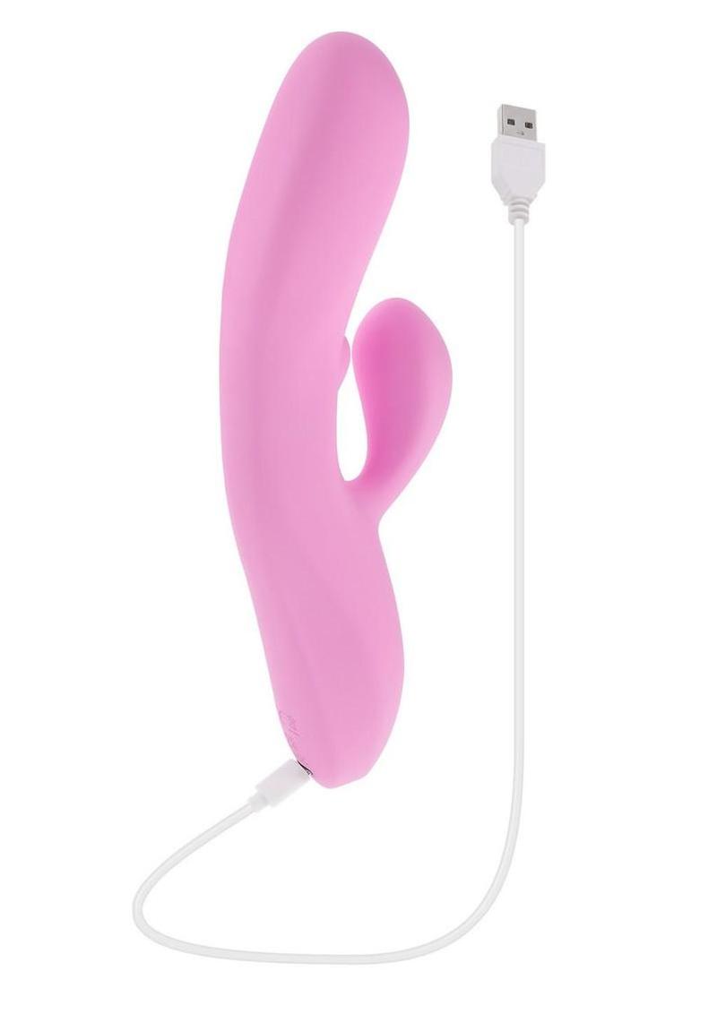 Push The Button Silicone Rabbit Vibrator with Clitoral Stimulator Evolved