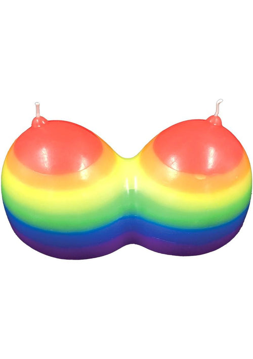 Load image 1 in gallery view. Rainbow Jumbo Boobie Candle - Jasmine Scented - Multicolor
