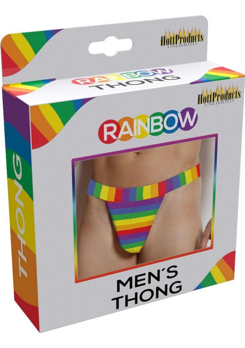 Load image 1 in gallery view. Rainbow Men's Thong - Multicolor - One Size