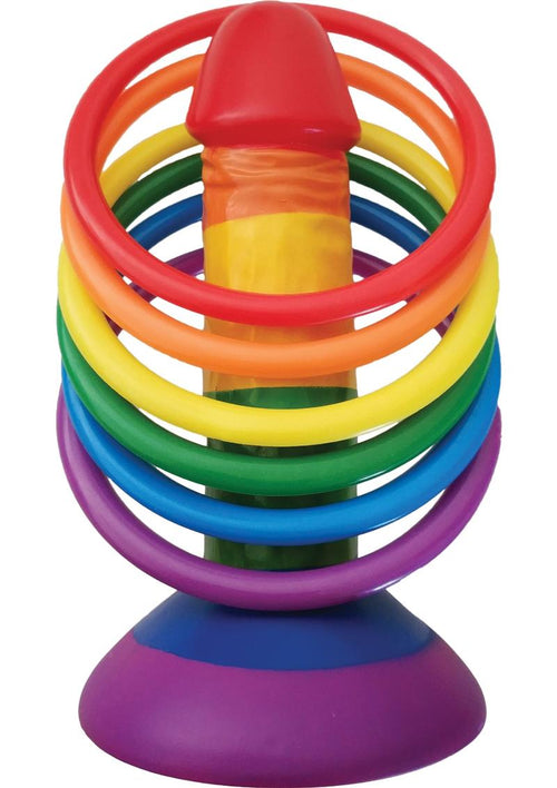 Load image 1 in gallery view. Rainbow Pecker Party Ring Toss - Multicolor