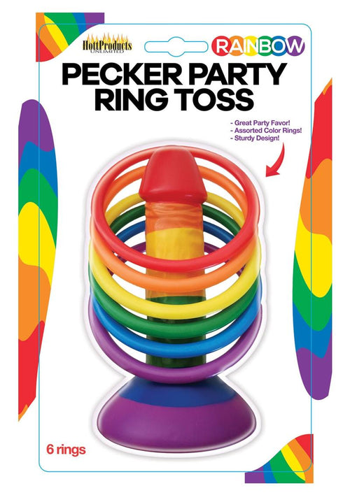 Load image 1 in gallery view. Rainbow Pecker Party Ring Toss - Multicolor