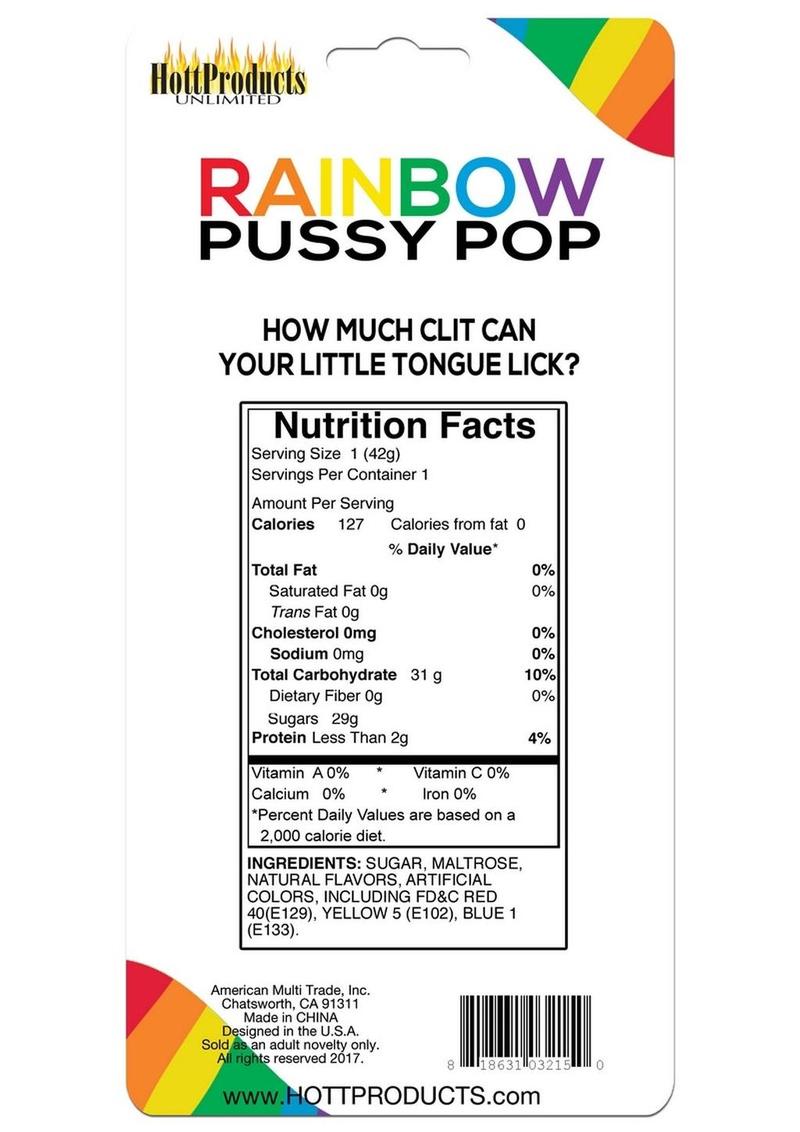 Rainbow Pussy Pops Candy Fruity Flavor Rainbow
