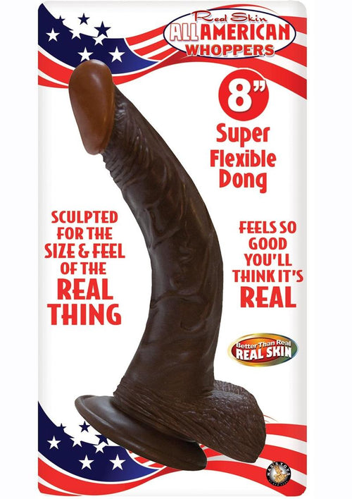 Load image 1 in gallery view. Real Skin All American Afro American Whoppers Dildo with Balls - Chocolate - 8in