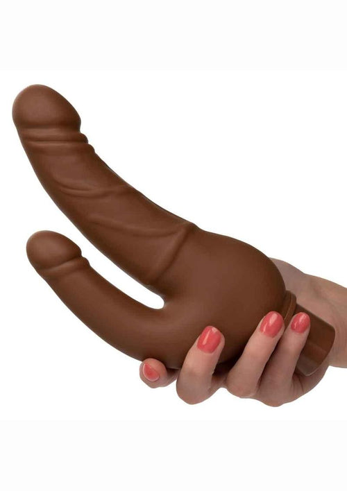 Load image 1 in gallery view. Rechargeable Power Stud Over and Under Silicone Vibrating Double Dong Studs