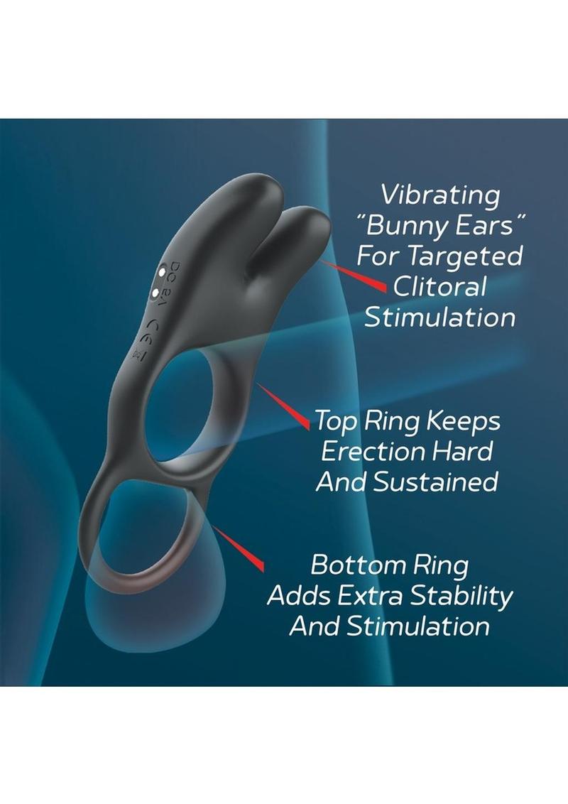 Red Dot Silicone Rechargeable Vibrating Cock Ring V1 with Remote Control Red Dot