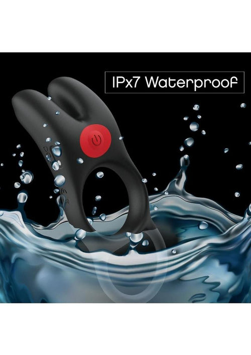Load image 1 in gallery view. Red Dot Silicone Rechargeable Vibrating Cock Ring V1 with Remote Control Red Dot