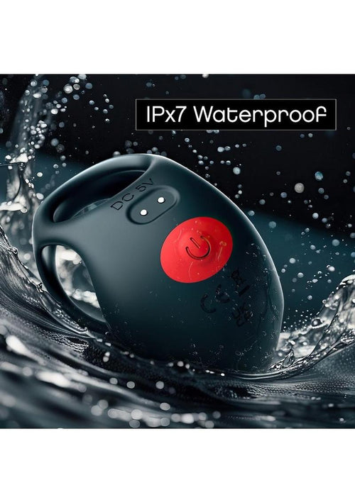 Load image 1 in gallery view. Red Dot Silicone Rechargeable Vibrating Cock Ring with Controller V3 Red Dot