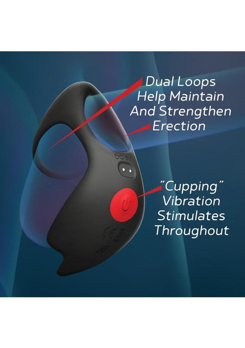 Load image 1 in gallery view. Red Dot Silicone Rechargeable Vibrating Cock Ring with Controller V3 Red Dot