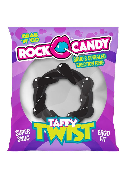 Load image 1 in gallery view. Rock Candy Taffy Twist Cock Ring - Black