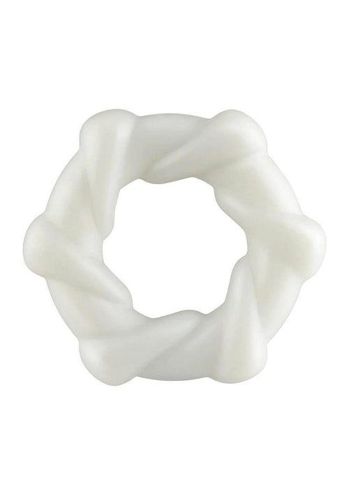 Load image 1 in gallery view. Rock Candy Taffy Twist Cock Ring - White