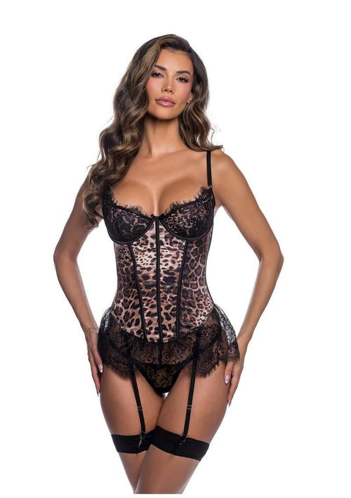 Load image 1 in gallery view. Playboy Bella Bustier - Leopard - Small