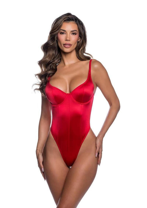 Load image 1 in gallery view. Playboy Midnight Essentials Bodysuit - Red - Large