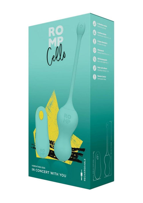 Load image 1 in gallery view. Romp Cello Rechargeable Silicone G-Spot Vibrator with Remote - Teal