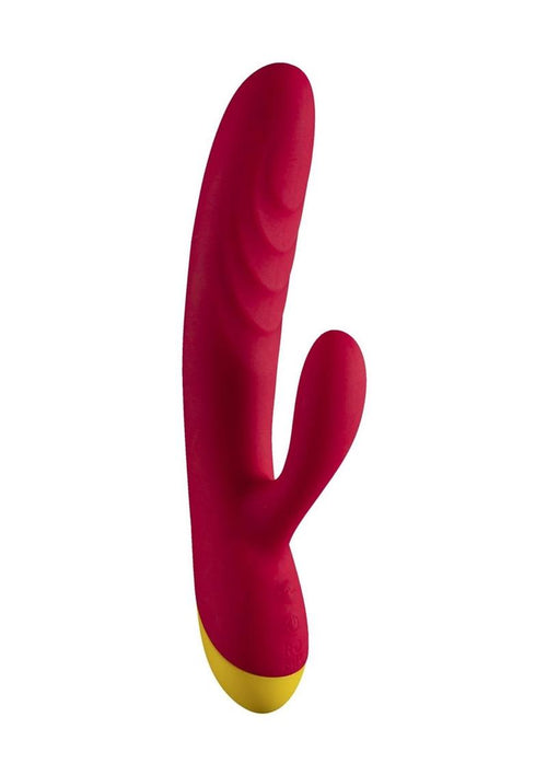 Load image 1 in gallery view. Romp Jazz Rechargeable Silicone Rabbit Vibrator - Red