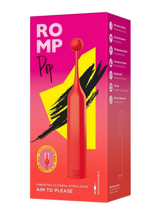Load image 1 in gallery view. Romp Pop Rechargeable Silicone Clitoral Stimulator - Orange