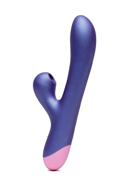 Load image 1 in gallery view. Romp Pulse Rechargeable Silicone Rabbit Vibrator with Pleasure Air - Pink/Purple