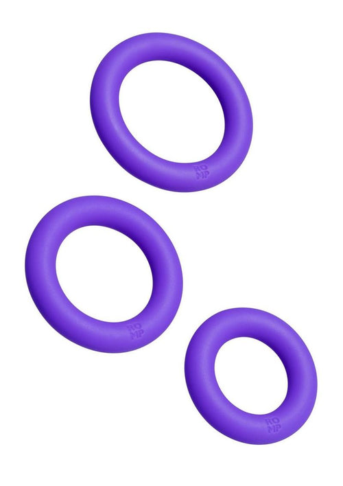 Load image 1 in gallery view. Romp Remix Trio Silicone Cock Rings - Purple - 3 Piece