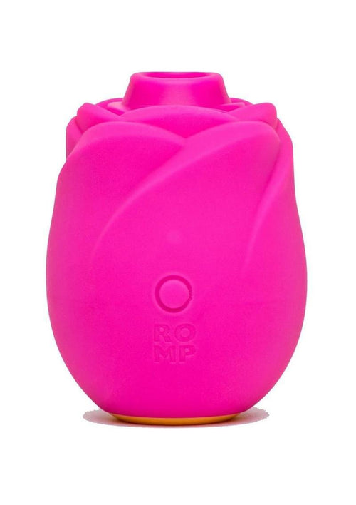 Load image 1 in gallery view. Romp Rose 2.0 Rechargeable Silicone Air Clitoral Stimulator - Pink/Yellow