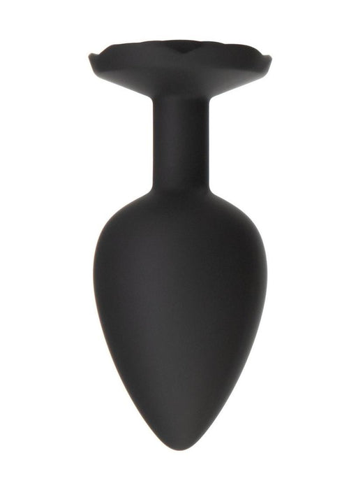 Load image 1 in gallery view. Roses Til Dawn Silicone Butt Plug - Black - Large