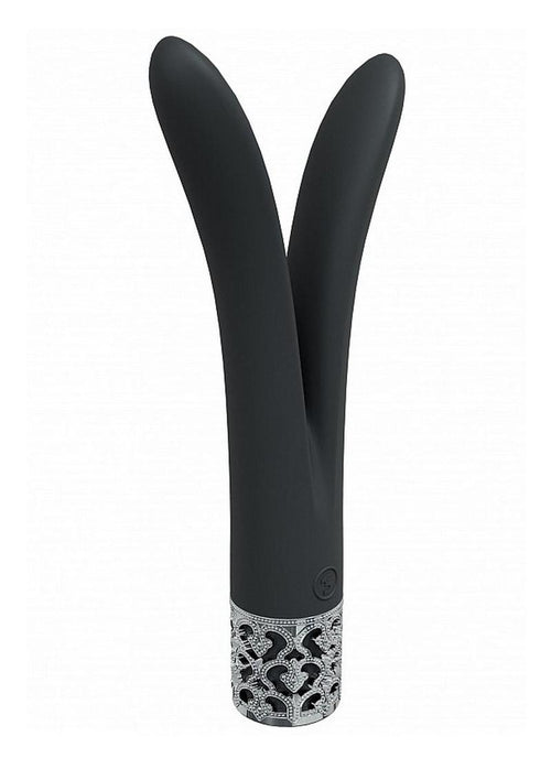 Load image 1 in gallery view. Royal Gems Dueling Queens Rechargeable Silicone Vibrator - Black