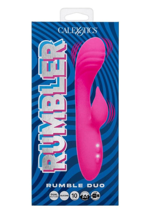 Load image 1 in gallery view. Rumbler Rumble Duo Rechargeable Silicone Rabbit Vibrator - Pink