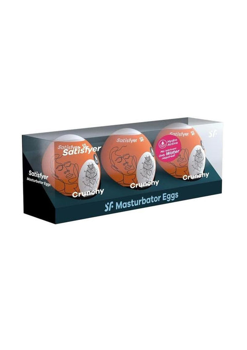 Load image 1 in gallery view. Satisfyer Masturbator Egg 3 Pack Set (Crunchy - Orange