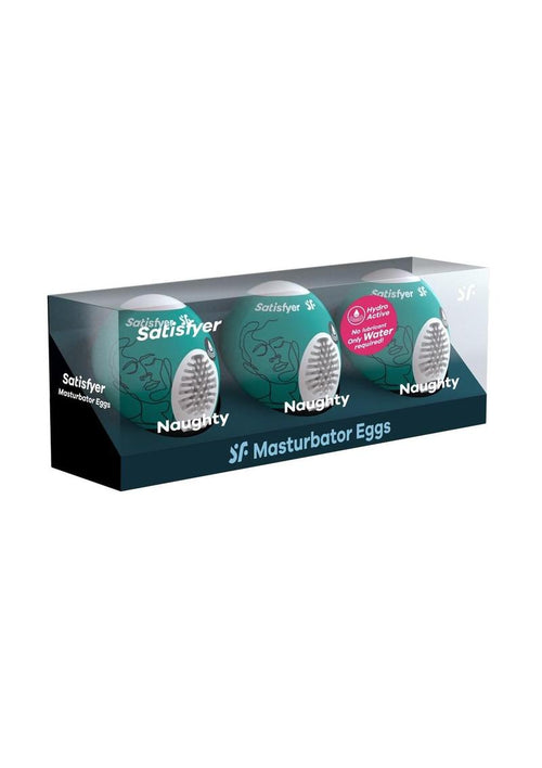 Load image 1 in gallery view. Satisfyer Masturbator Egg 3 Pack Set (Naughty - Green