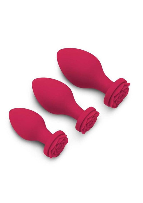Load image 1 in gallery view. Secret Kisses Rosegasm Butt Bouquet Training Set Silicone Butt Plugs - 3 Piece - Red