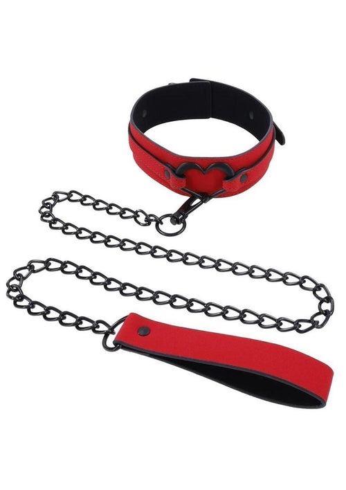 Load image 1 in gallery view. Sex and Mischief Amor Collar and Leash - Black/Rose Gold