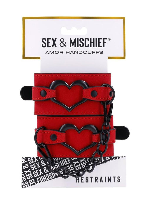 Load image 1 in gallery view. Sex and Mischief Amor Handcuffs - Black/Rose Gold