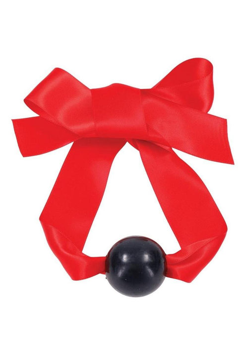 Load image 1 in gallery view. Sex and Mischief Amor Satin Ball Gag - Black/Red