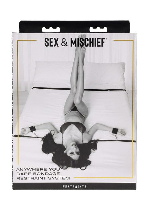 Load image 1 in gallery view. Sex and Mischief Anywhere You Dare Bondage Restraint System - Black/Silver