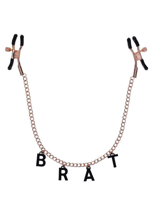 Load image 1 in gallery view. Sex and Mischief Brat Charm Nipple Clamp - Black/Rose Gold