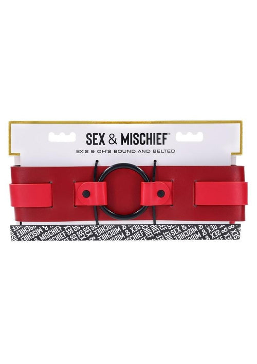 Load image 1 in gallery view. Sex and Mischief Ex's Andamp; Oh's Bound and Belted - Black/Red
